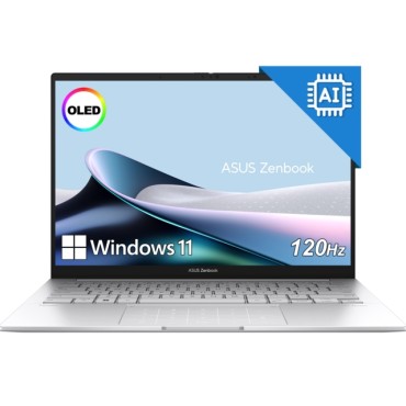 Лаптоп Asus Zenbook UX3405CA-ST787X + 500nits Glare , 120 Hz, LPDDR5X 32GB ( on board ),1TB  SSD G4, Windows 11 Pro,Foggy Silver